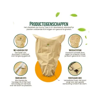 Sunny-Tree Winterschutz Für Pflanzen Und Bäume Frostschutz Frostschutzhaube Langlebiges Material Beige 180 Cm X 120 Cm