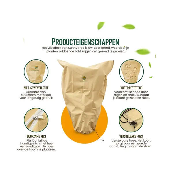Sunny-Tree Winterschutz Für Pflanzen Und Bäume Frostschutz Frostschutzhaube Langlebiges Material Beige 180 Cm X 120 Cm thumbnail