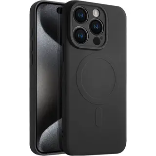 Casify Siliconen Hoesje Geschikt Voor MagSafe IPhone 15 Pro Hoesje - Zwart