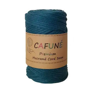 Cafuné Macrame Koord- Premium -Peacock-3 Mm-75 Mt-250gr-Gevlochten Koord-niet Uitkambaar-Gerecycled-Haken-Macramé-Koord-Touw-Garen-Duurzaam Katoen