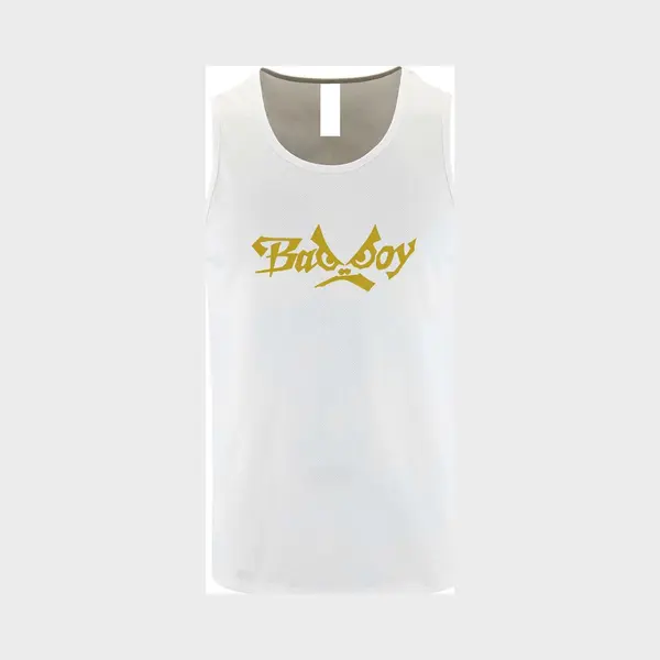 Witte Tanktop Met “ BadBoy “ Print Goud Size Xxl thumbnail