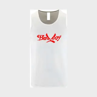 Witte Tanktop Met “ BadBoy “ Print Rood Size M