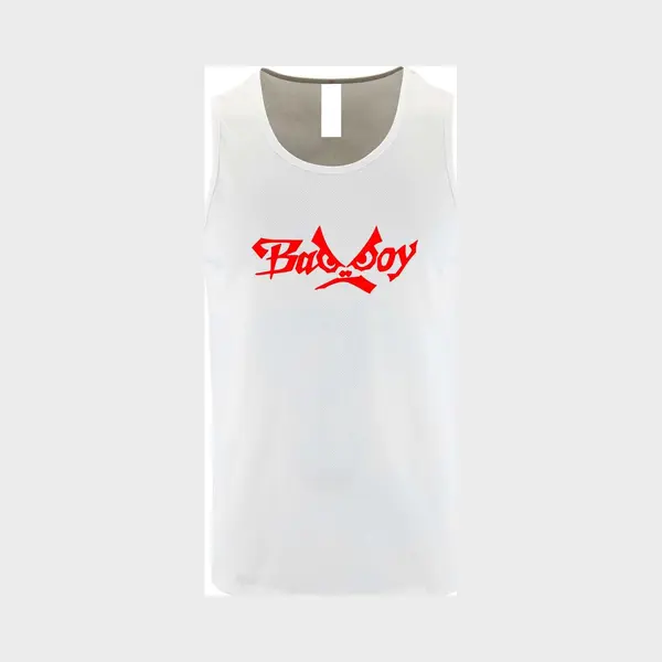 Witte Tanktop Met “ BadBoy “ Print Rood Size M thumbnail
