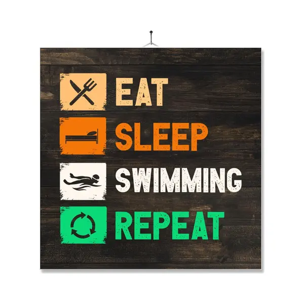 Mc Living Tegel Met Opdruk | Verjaardag Kado | Toilet Wc | Eat Sleep Swimming Repeat thumbnail