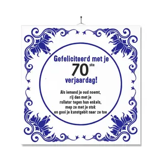 Mc Living Tegel Met Opdruk | Grappig | Humor | Verjaardag Kado | Gefeliciteerd Met Je 70ste Verjaardag