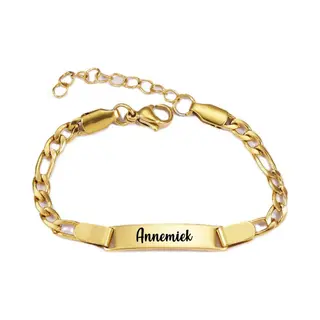 Mc Living Baby/Kinder Armbandje Met Naam | Goud | Rvs | Annemiek