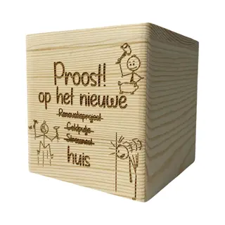 CNCCreative Spaarpot - Nieuw Huis - Housewarming Cadeau Kleinigheidje - Nieuw Huis Cadeau - Nieuwe Woning - Nieuw Huis Pakket - Nieuw Huis Kadootje - Nieuwe Huis