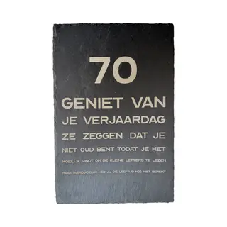 CNCCreative 70 Jaar Verjaardag - Leisteen - 70 Jaar - 70 Jaar Verjaardag Cadeau - 70 Jaar Cadeau - 70 Jaar Verjaardag Versiering - Cadeau - Kado