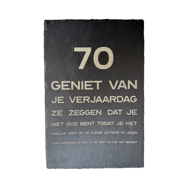 CNCCreative 70 Jaar Verjaardag - Leisteen - 70 Jaar - 70 Jaar Verjaardag Cadeau - 70 Jaar Cadeau - 70 Jaar Verjaardag Versiering - Cadeau - Kado thumbnail