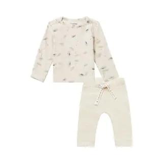 Noppies - Kledingset - Unisex - 2delig - Broek Mabletone Oatmeal - Shirt Midfield Oatmeal - Maat 50