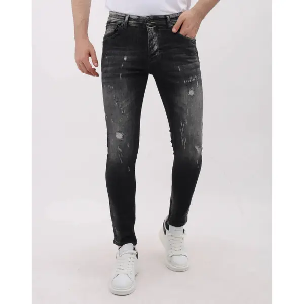Mario Morato Ripped Jeans Heren Slim Fit Met Stretch - Mm-S-111 - Grijs thumbnail