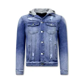 Enos Blauwe Spijkerjas Heren Met Capuchon -RJ9031- Blauw
