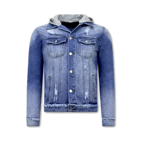 Enos Blauwe Spijkerjas Heren Met Capuchon -RJ9031- Blauw thumbnail