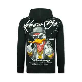 True Rise Oversized Hoodie Heren Met Capuchon - Gangster - Dik Geweven - 5788 - Zwart