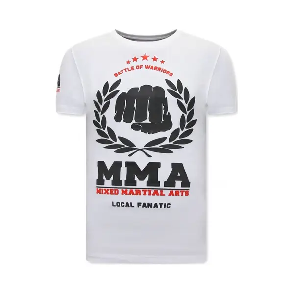 Local Fanatic T-shirt Heren Met Print - Mma Fighter - Wit thumbnail