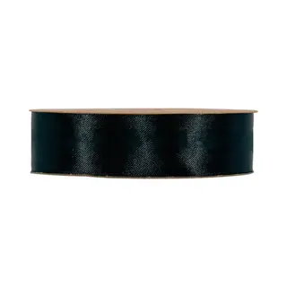 Lint - Zwart - 50m X 25mm | Double Satin Classic | Dubbelzijdig Luxe Satijnen Lint | Feestlint Op Rol | Satijn Lint | Cadeaulint