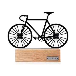 Lifestaal® - Ornament Op Voet - Decoratie Woonkamer - Decoratie - Woondecoratie - Fiets - Racefiets - Wielrenfiets - 22, 5 X 18 Cm