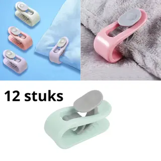 Merkloos ‘ Dekbedclips - Dekbed Klemmen - Dekbed Clips - 12 Stuks - Knijpers - Laken - Deken - Groen