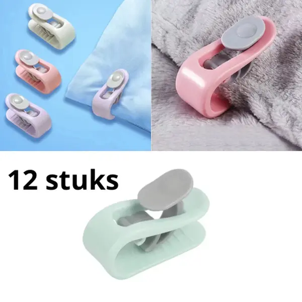 Merkloos ‘ Dekbedclips - Dekbed Klemmen - Dekbed Clips - 12 Stuks - Knijpers - Laken - Deken - Groen thumbnail