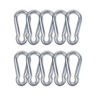Hid Bcf-Products - Karabijnhaak - 10x100mm - 10 Stuks - Verzinkt Staal - Musketonhaak - Carabiner - Groot
