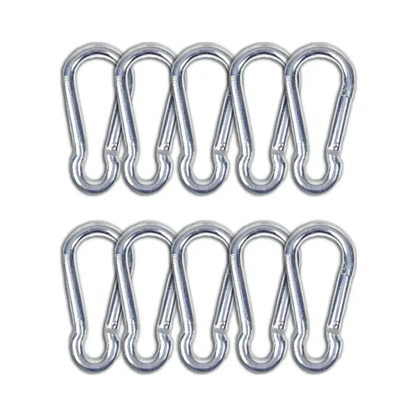 Hid Bcf-Products - Karabijnhaak - 10x100mm - 10 Stuks - Verzinkt Staal - Musketonhaak - Carabiner - Groot thumbnail