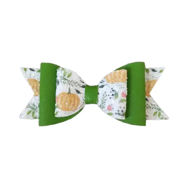 Maison Lunali Haarspeldje Meisje - Strik Haarclips Met Alligator Clip - Leren Haaraccessoires - Kinder Haarknipje - Herfst & Halloween thumbnail