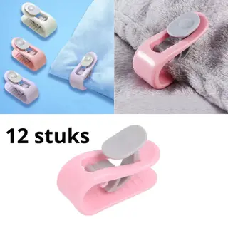 Merkloos ‘ Dekbedclips - Dekbed Klemmen - Dekbed Clips - 12 Stuks - Knijpers - Laken - Deken - Roze