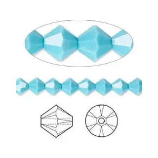 Swarovski Elements, 36 Stuks Xilion Bicone Kralen (5328), 6mm, Turquoise