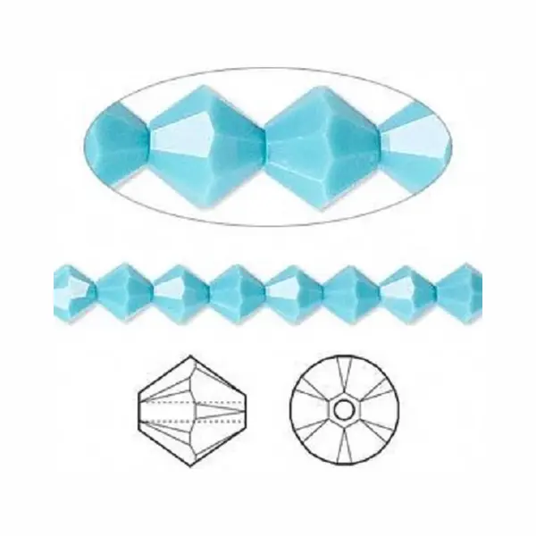 Swarovski Elements, 36 Stuks Xilion Bicone Kralen (5328), 6mm, Turquoise thumbnail