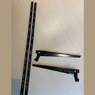 Element Set 2 Wandrail 100 Cm 6x Drager 28 Cm - Systeem Voor Boekenplank - Opbergsysteem - Wandsteunen - Plankdrager - Wandrek Voor Garage - Trapkast -