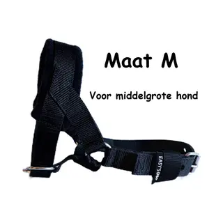 Merkloos ‘ Hoofdhalster Hond - Anti Trek - Zwart - Gevoerd - Maat M - Antitrek Hoofdhalster Hond - Hoofdhalster Hond - Antitrek Hond - Trainingshalsband