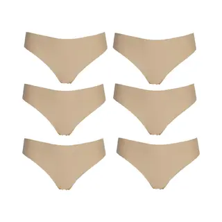 6-pack J&C Naadloze Dames String 1701 Huid - Maat Xs
