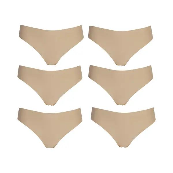 6-pack J&C Naadloze Dames String 1701 Huid - Maat Xs thumbnail
