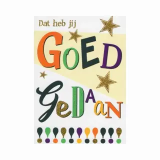 Dat Heb Jij Goed Gedaan! Dit Is Een Perfecte Kaart Om Iemand Te Kunnen Bedanken. Een Kleurrijke Kaart Met Mooie Sterren. Een Leuke Kaart Om Zo Te