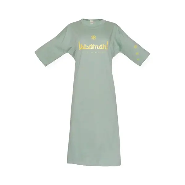 Ibramani Oversized Authentic T-Shirt Green Sage - Loungewear Dress - Dames T-shirt Jurk - Zomer T-Shirt - Oversized T-Shirt - Premium Katoen - Dames thumbnail