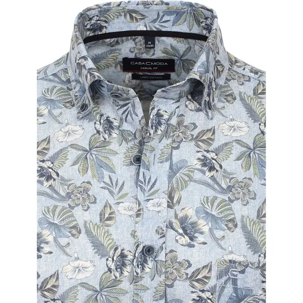 Casa Moda Gebloemd Linnen Overhemd Button Down Boord - Xxl thumbnail
