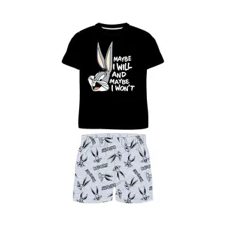 Bugs Bunny Shortama/pyjama Katoen Zwart/grijs Maat 104