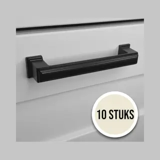 Handgreepdeal.nl Handgreep Zwart Rvs ''Amsterdam'' - 10 Stuks - 128 Mm – Handgrepen Kast - Meubelgrepen - Keukengreep Zwart - Kastgrepen -Handgrepen Keukenkastjes -