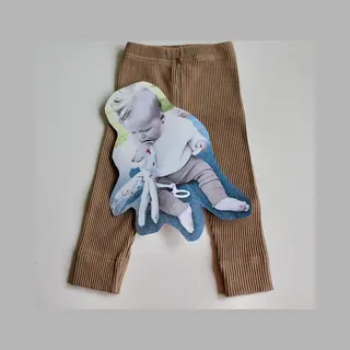 MiniMidi - Baby Legging Ribgebreid - Kinder Legging Ribgebreid - Brown 74/80