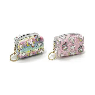Mylinsé 2 Stuks Unicorn Portemonnee Met Glitters – Muntjes Tas En Sleutelhanger – Schattige Mini Portemonnee Voor Kinderen En Unicorn Liefhebbers