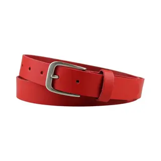 Fana Belts Leren Riem Rood - Echt Leer - Taillemaat 95 - Smalle Riemen