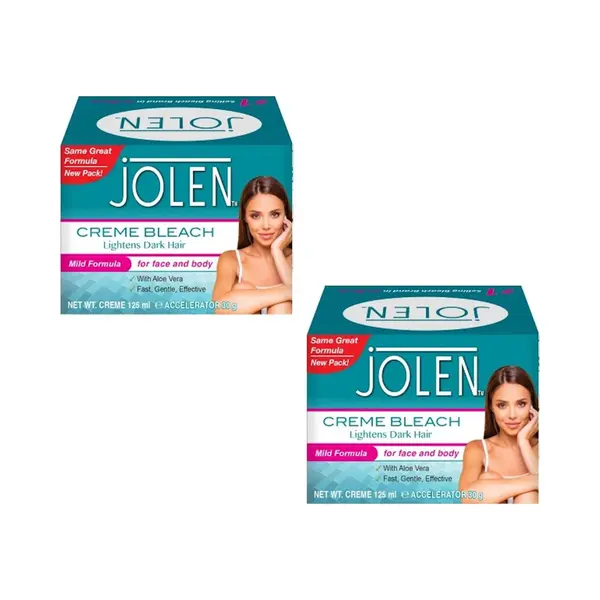 Jolen - Creme Bleach Mild Formula Plus Aloe Vera 125 Ml - 2 Pak thumbnail