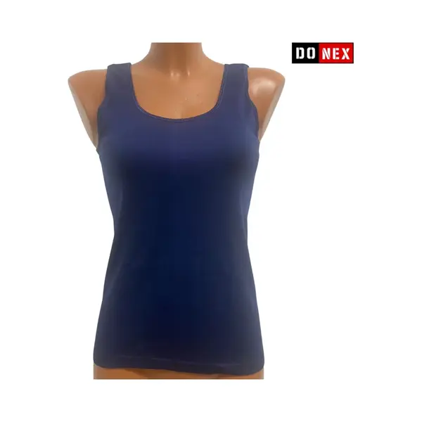 Donex 2 Pack Top Kwaliteit Dames Hemd - 100% Katoen - Marineblauw - Maat S thumbnail