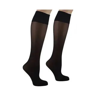 Bonanza 6 Paar Panty Kniekousen - 40 Denier - Zwart - One Size