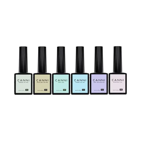 Canni Uv Gellak Perfection Kit - 54 Ml (6x 9 Ml) - Gellak Top Coat - Primer Gelnagellak - Matte Topcoat Gellak - Gellak Base Coat - Dehydrator Nail thumbnail