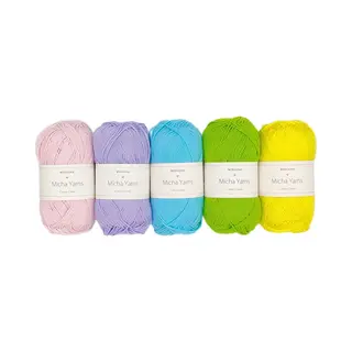 Micha Yarns - 5 Bollen Haakkatoen Pakket - 100% Katoen Haakgaren - 5 X 50gram - Cotton Candy - Rainbow Pastel (004)