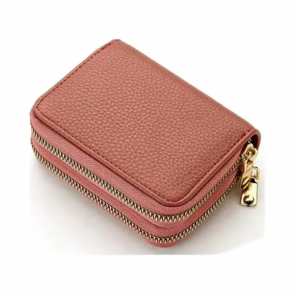 Dames Portemonnee - Leer- Immitatieleer - Roze - Pasjeshouder -Pasjes - Portemonnee thumbnail