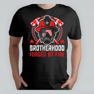 Roly Brotherhood Forged By Fire - T Shirt - Firefighters - FireHeroes - BraveBrigade - RescueTeam - Brandweer - BrandHelden - MoedigeBrigade - Reddingsteam