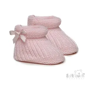 softtouch Soft Touch Babyslofjes Gebreid Met Strikje (Zijkant) New Born 0-3 Maanden Roze