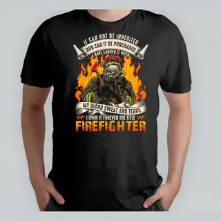 Roly I Own It Forever The Title Firefighter - T Shirt - Firefighters - FireHeroes - BraveBrigade - RescueTeam - Brandweer - BrandHelden - MoedigeBrigade -